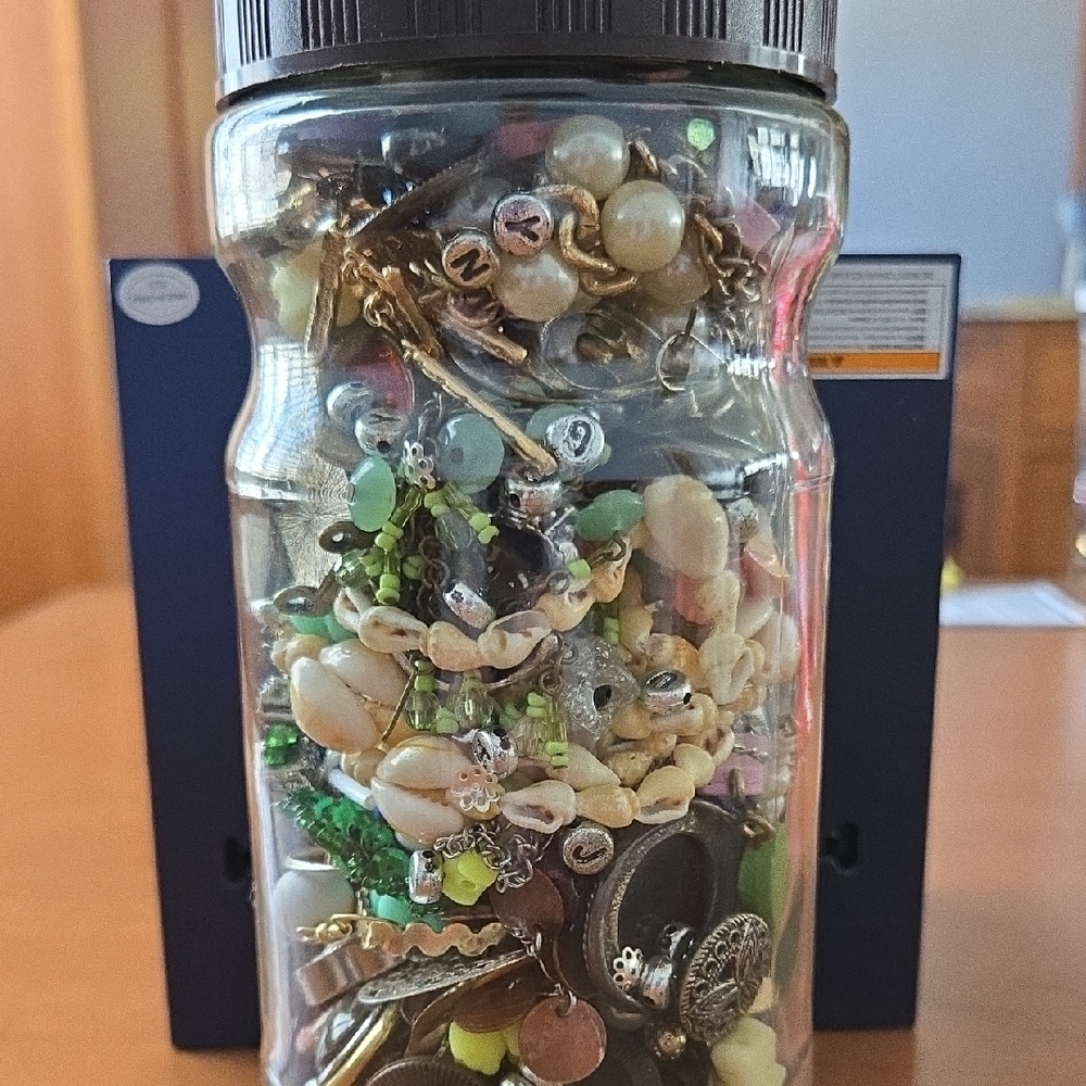 Colorful Jewelry and Beads Collection in Jar